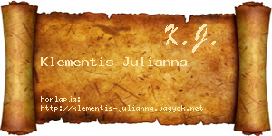 Klementis Julianna névjegykártya