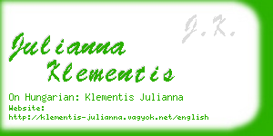 julianna klementis business card